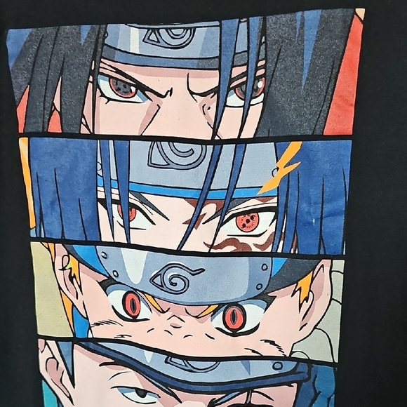 Naruto 100% Cotton Black Graphic Short Sleeve T-Shirt Small - Picture 2 of 6